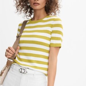 MELANIE LYNE Striped Crew Neck Sweater